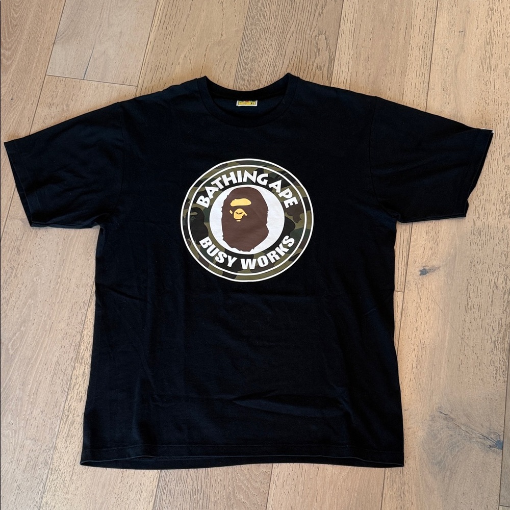 A Bathing Ape Black T-Shirt with Iconic Ape Logo